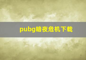 pubg暗夜危机下载