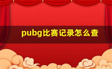 pubg比赛记录怎么查