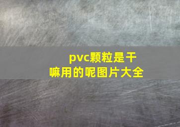 pvc颗粒是干嘛用的呢图片大全