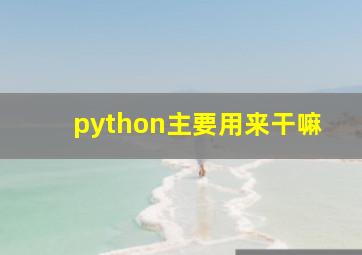 python主要用来干嘛