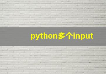 python多个input