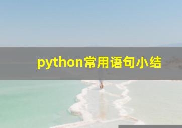 python常用语句小结