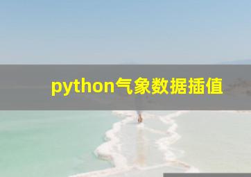 python气象数据插值