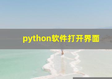 python软件打开界面