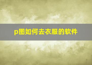 p图如何去衣服的软件