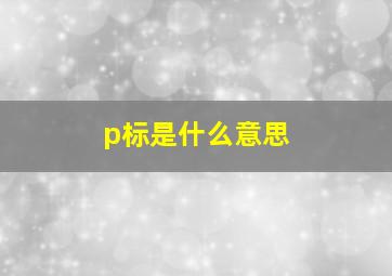 p标是什么意思