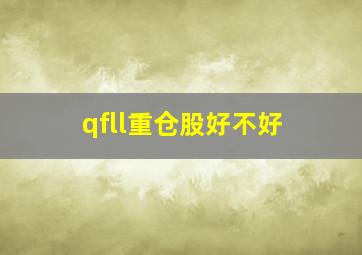 qfll重仓股好不好