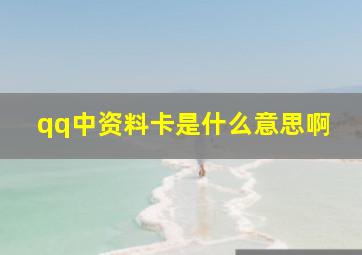 qq中资料卡是什么意思啊