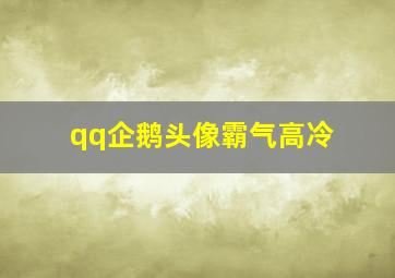 qq企鹅头像霸气高冷