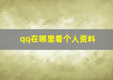 qq在哪里看个人资料