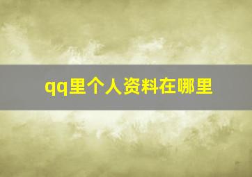 qq里个人资料在哪里