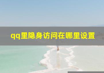 qq里隐身访问在哪里设置