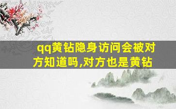 qq黄钻隐身访问会被对方知道吗,对方也是黄钻