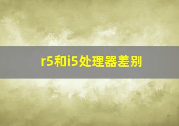 r5和i5处理器差别