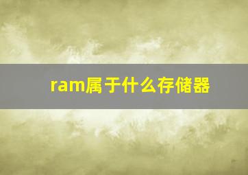 ram属于什么存储器