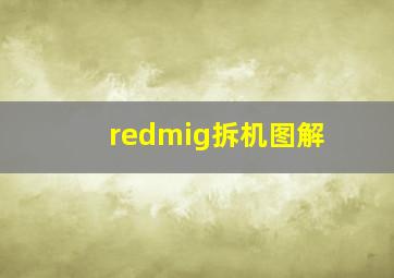 redmig拆机图解