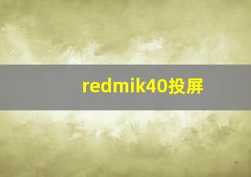 redmik40投屏