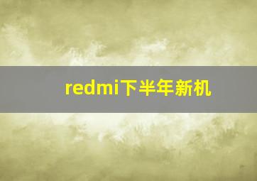 redmi下半年新机