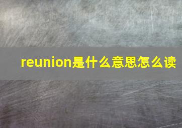 reunion是什么意思怎么读