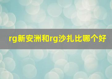 rg新安洲和rg沙扎比哪个好