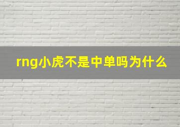 rng小虎不是中单吗为什么