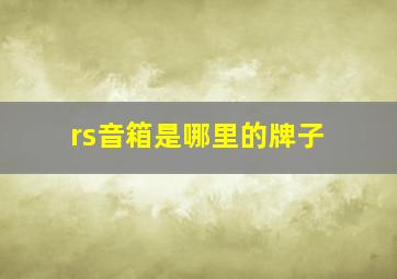 rs音箱是哪里的牌子