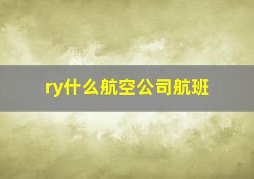 ry什么航空公司航班