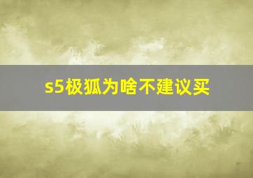 s5极狐为啥不建议买