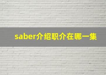 saber介绍职介在哪一集