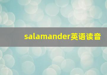 salamander英语读音