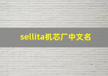 sellita机芯厂中文名