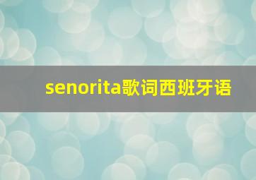 senorita歌词西班牙语