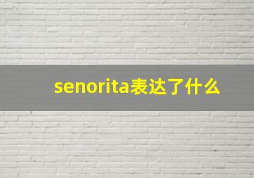 senorita表达了什么