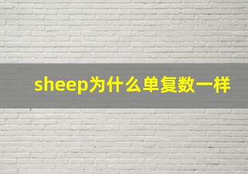 sheep为什么单复数一样