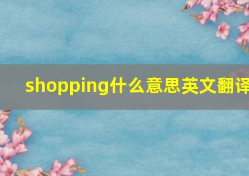 shopping什么意思英文翻译