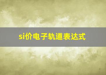 si价电子轨道表达式