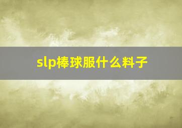 slp棒球服什么料子