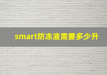 smart防冻液需要多少升