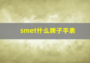 smet什么牌子手表