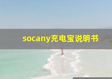 socany充电宝说明书