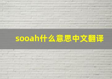 sooah什么意思中文翻译