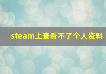 steam上查看不了个人资料