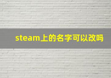 steam上的名字可以改吗