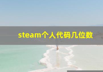 steam个人代码几位数