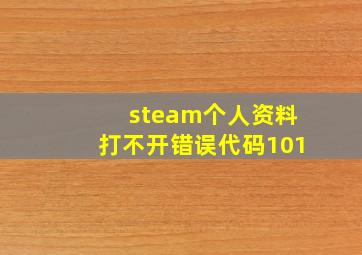 steam个人资料打不开错误代码101