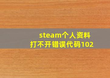 steam个人资料打不开错误代码102