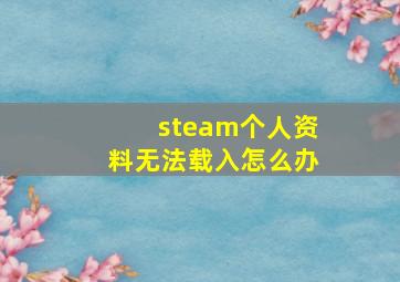 steam个人资料无法载入怎么办