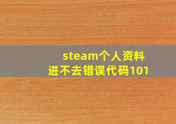 steam个人资料进不去错误代码101