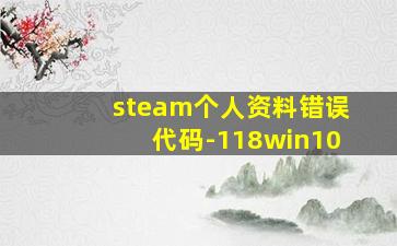 steam个人资料错误代码-118win10