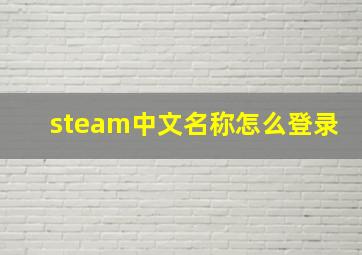 steam中文名称怎么登录